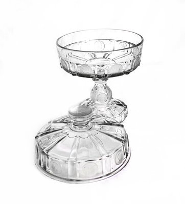Large Footed EAPG Covered Pedestal Compote 