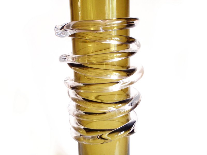 Mid Century 16 Inch Scandinavian Glass Vase