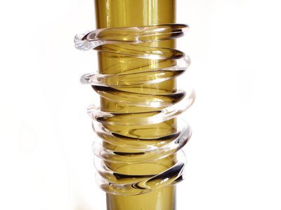 Mid Century 16 Inch Scandinavian Glass Vase