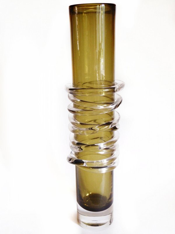 Scandinavian Art Glass Rigaree Vase Riihimaki Lasi Finland