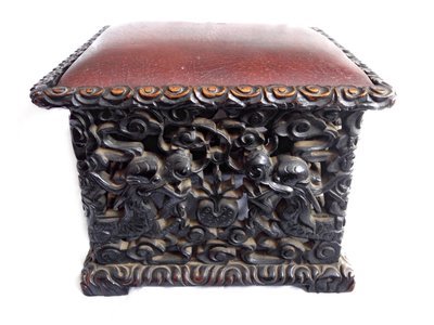 Chinese Antique Rosewood Dragon Stool