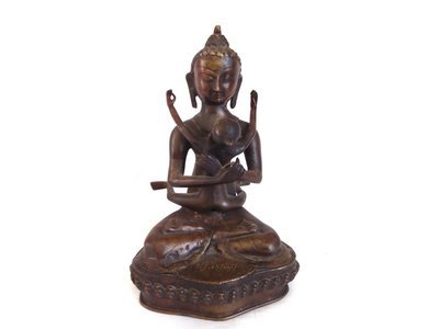 Antique Yab Yum Bronze Buddhist Prajna Dualism Sculpture