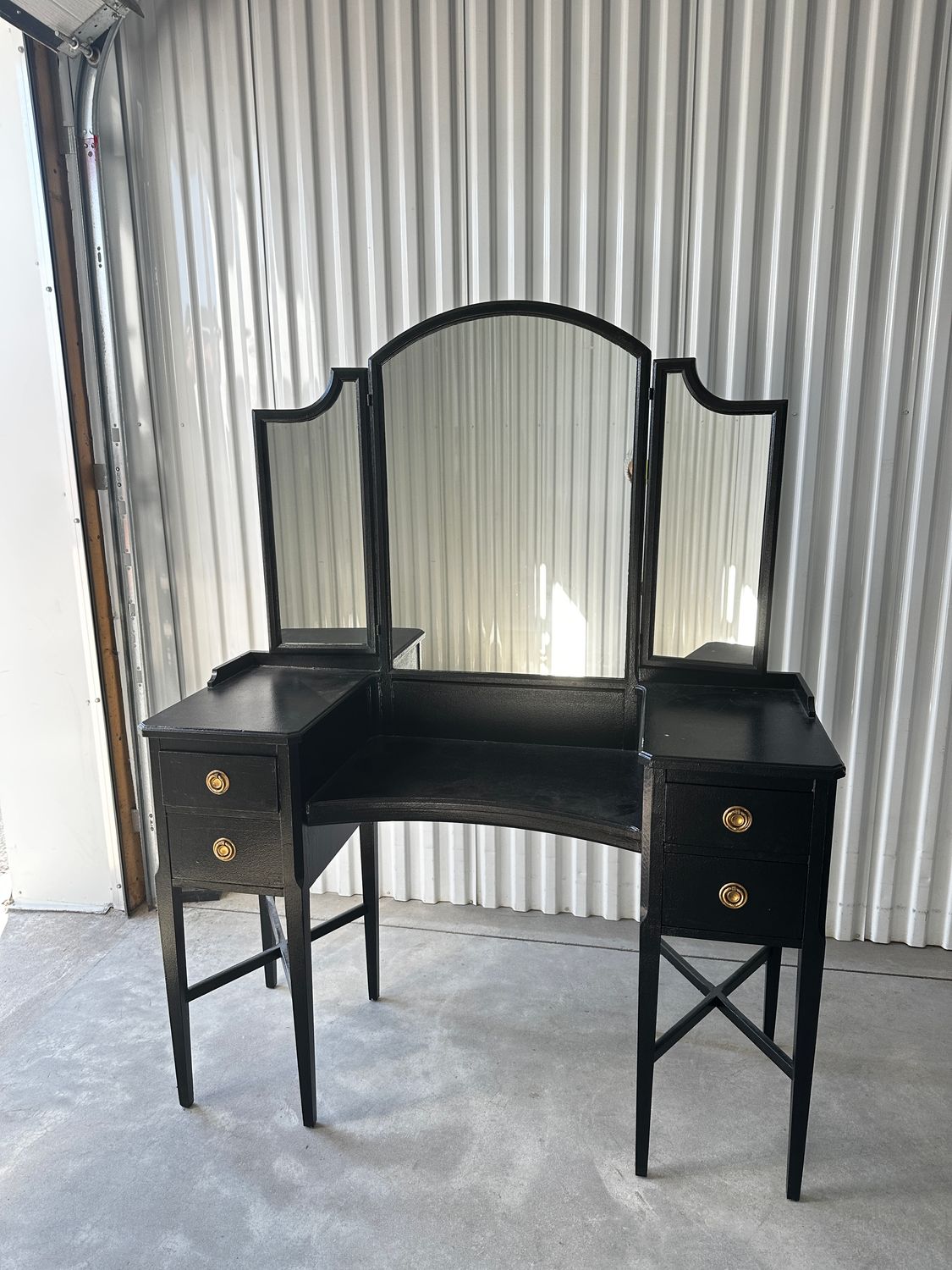 1920s Art Deco Berkey Gay Vanity Dresser Table and Mirror