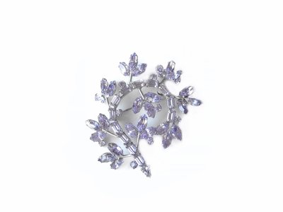 Rare Byer Bros Lavender Rhinstone Brooch 