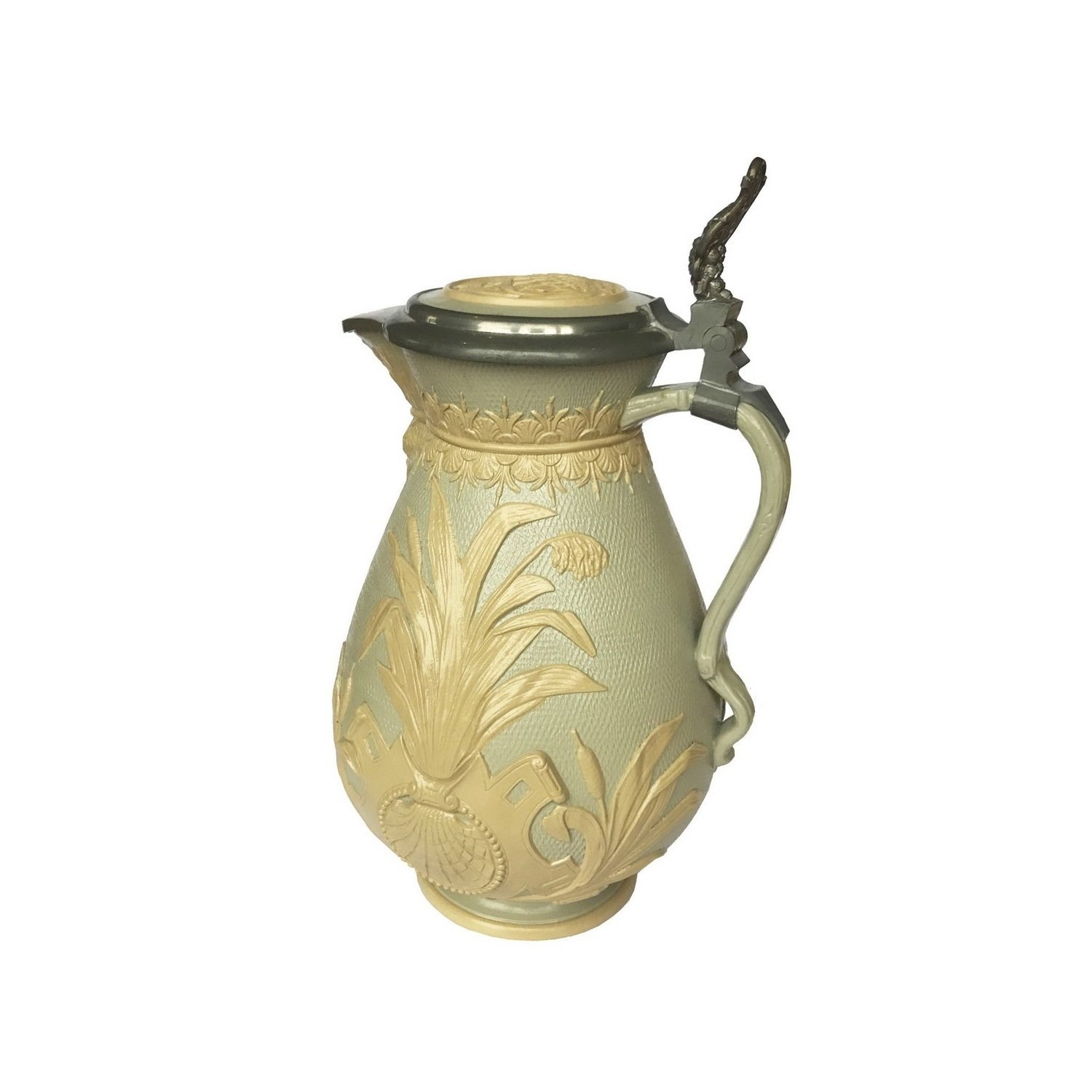 V & B Yellow and Pale Green German Stoneware Pitcher