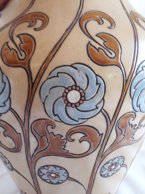 Aesthetic Movement Floral Enamel Painted  Jug