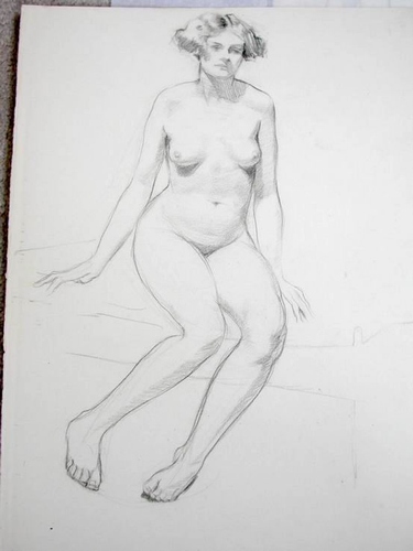Nude Drawing by Listed Arthur Royce Bradbury No 3