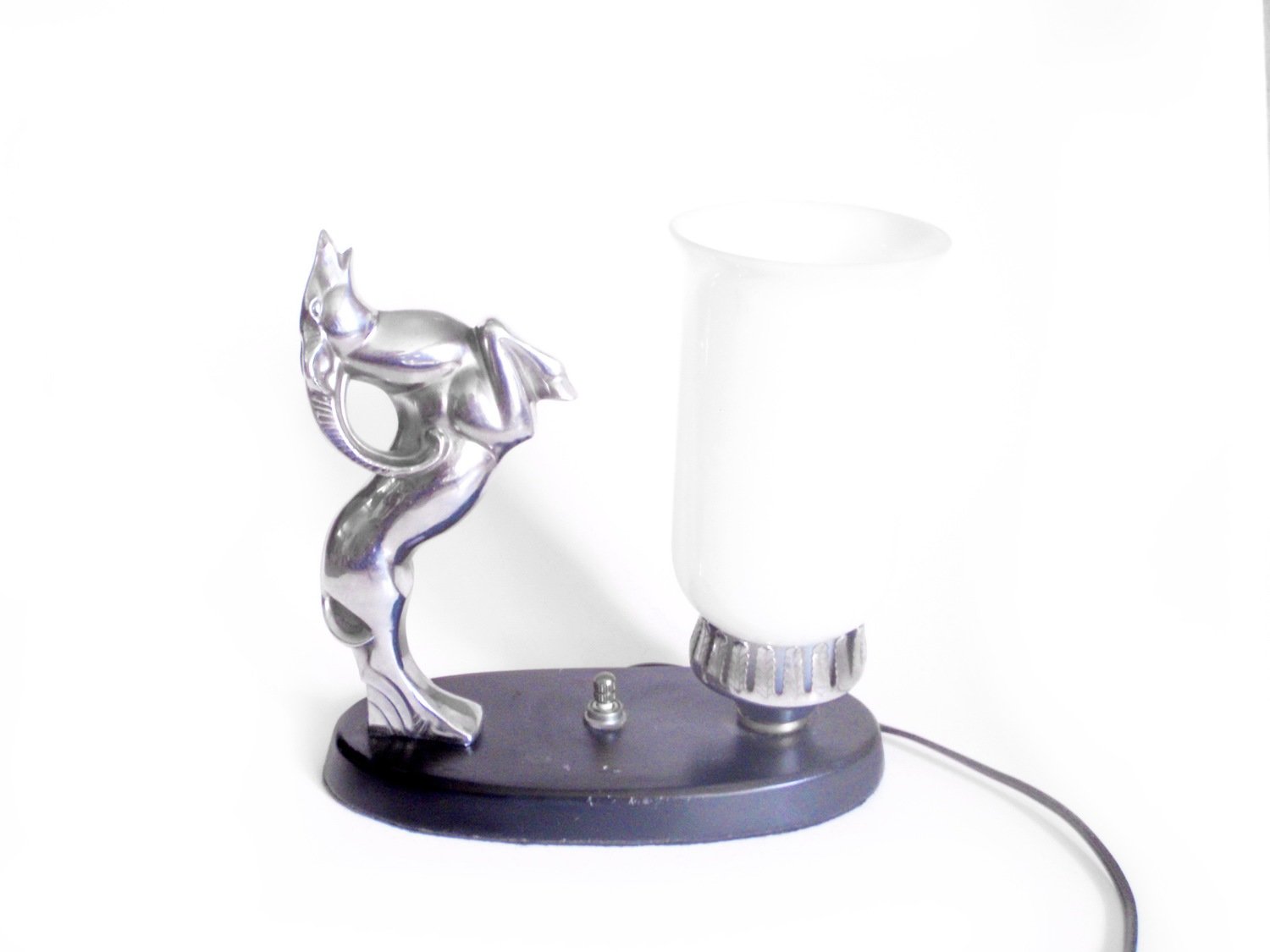 Art Deco Chrome Antelope Table Lamp 1930s Lighting Mood Accent Light