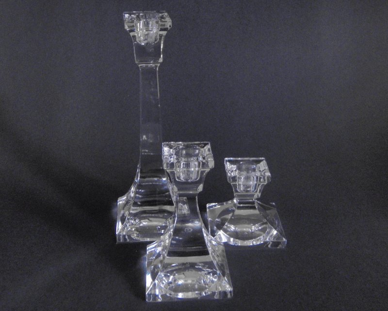 V &amp; B Leaded Crystal Candle Holders