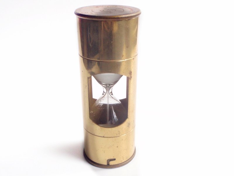 Mid Century Hourglass Brass 3 Minute Sand Timer MCM Dutch Marine Nautical Timer