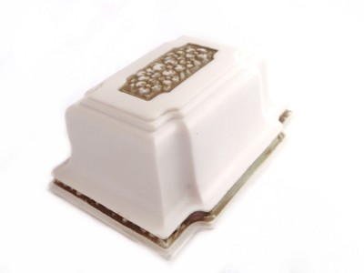 Art Deco Cellluloid White Gold Gilt Engagement Wedding Ring Box