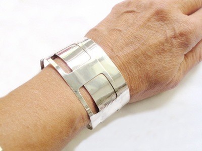 1960s Silver Ed Weiner Style Cuff Bracelet