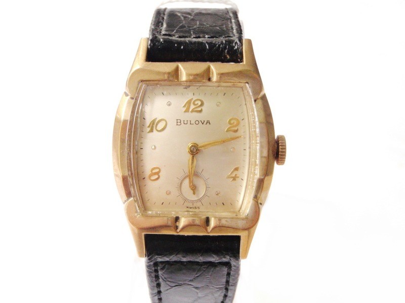1955 Bulova Watch Scalloped Fancy Case MCM Watch