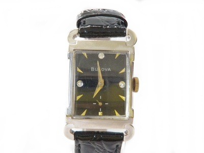 RARE 1958 Bulova Watch Horn Lugs and Diamonds