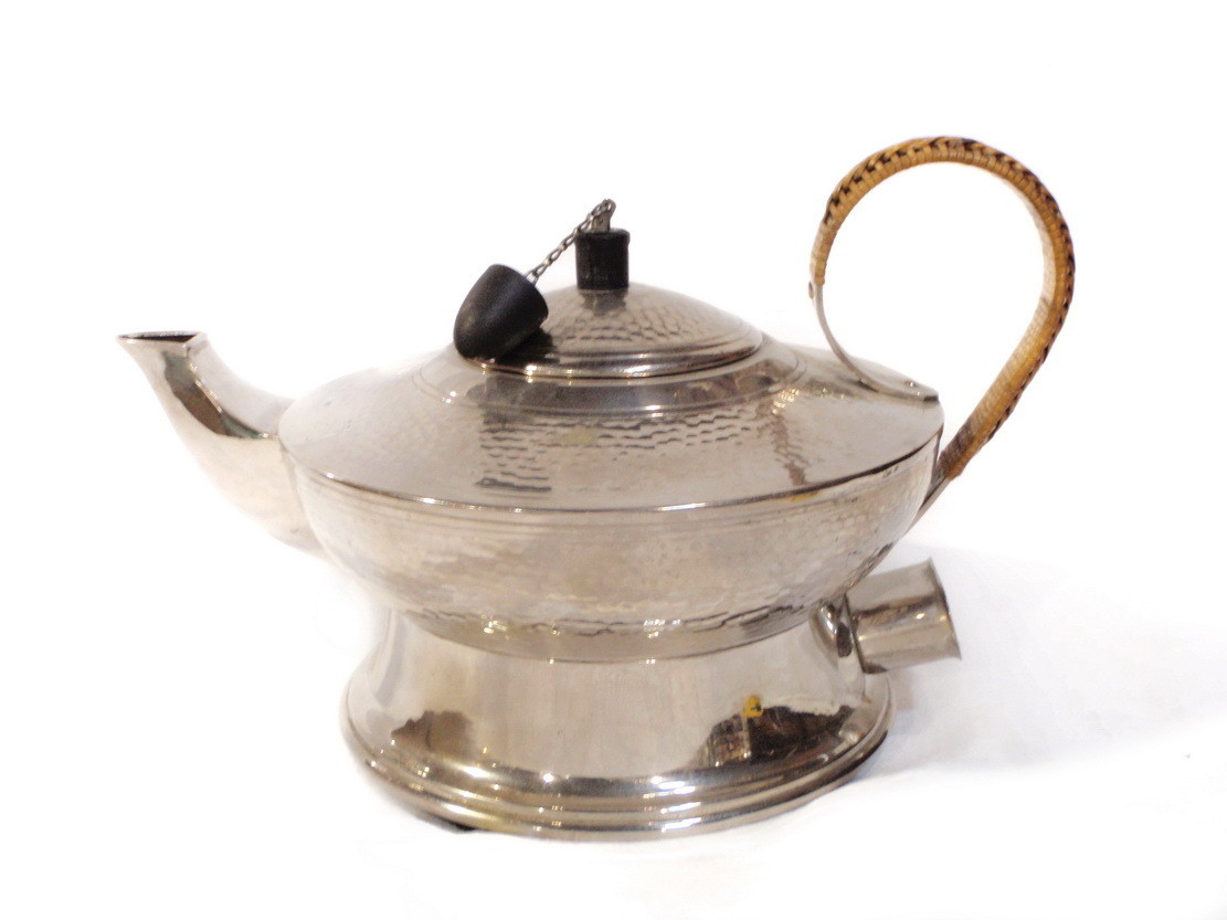 German Jugendstil Arts and Crafts Metal Electric Tea Pot