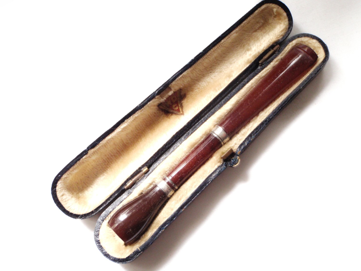 Cherry Amber Silver Sgd Art Deco Cigarette Holder Original Case