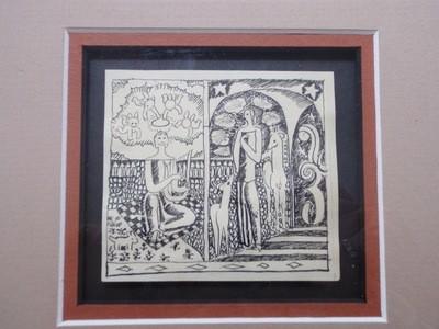 1920s Edward Buk Ulreich Ethereal Watercolor Painting Listed WPA Artist
