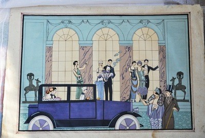 Georges Barbier Watercolor Painting Art Deco Paris Style