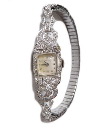 Vintage Lady Hamilton Manual Wind Platinum Diamond Watch