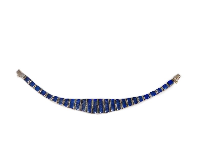 950 Sterling and Lapis Lazuli statement bracelet 