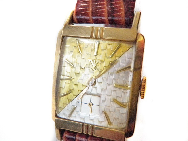 RARE Wittnauer Two-Tone Dial Honeycomb Texture 
