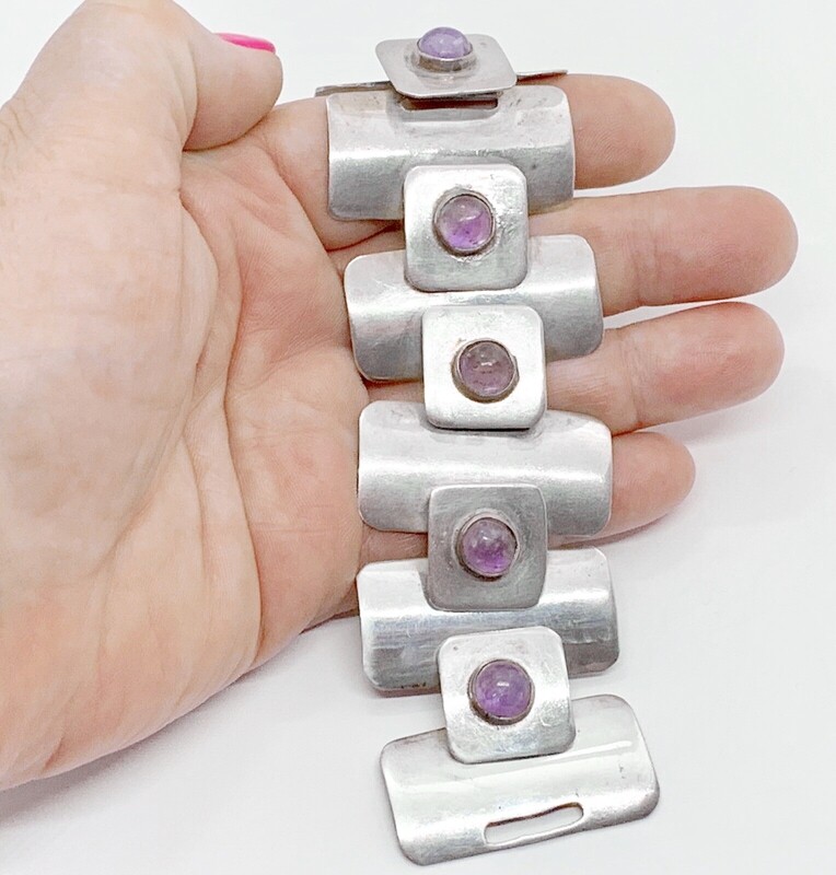 Striking Taxco Mexico wide bracelet 