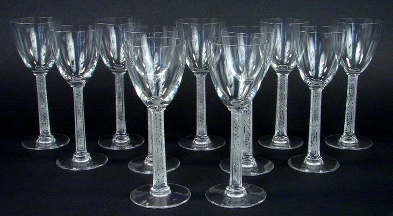 5 Lalique Phalsbourg Crystal Toasting Glasses