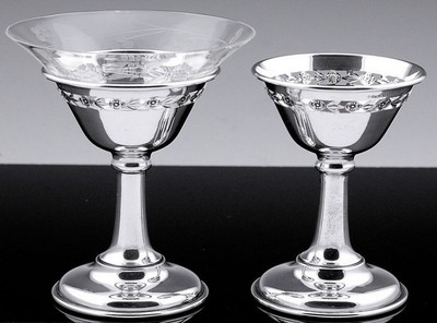 Birks sterling silver and cut crystal champagne coupe's
