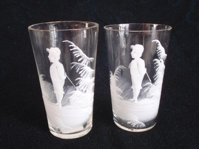 Mary Gregory 7 pc Lemonade Set with White Enamel Paint