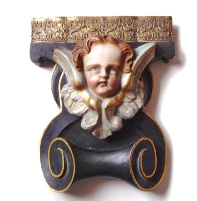 Antique Cherub Angel Church Panel Bronze Accent