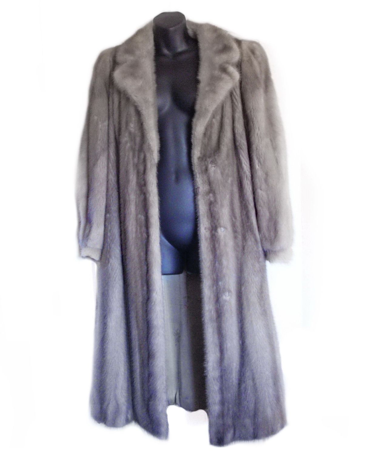 Vtg Ladies Platinum 45 Inch Full Length Mink Coat