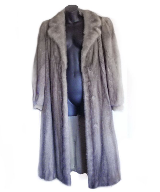 Vtg Ladies Platinum 45 Inch Full Length Mink Coat