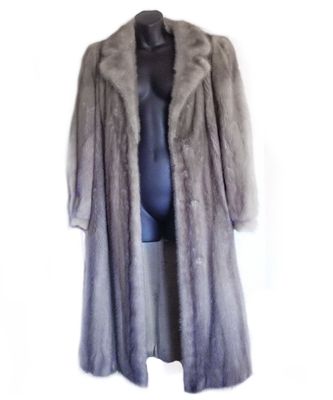 Vtg Ladies Platinum 45 Inch Full Length Mink Coat