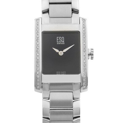 ESQ Movado Black Dial with Diamond Bezel Ladies Watch