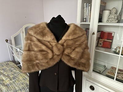 MCM Natural Mink Fur Shrug Capelet Wedding Cape