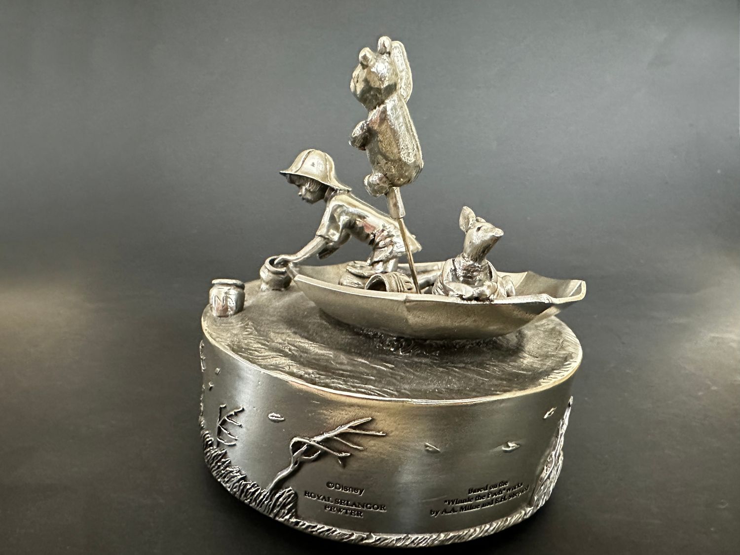 1963 Selangor Pewter Winnie the Pooh Windy Day Music Box