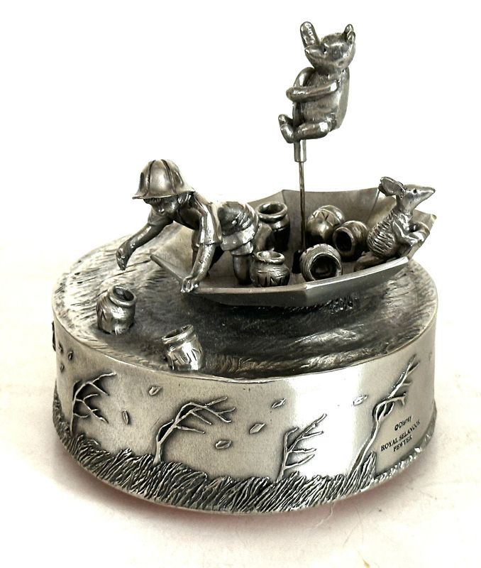 1963 Selangor Pewter Winnie the Pooh Windy Day Music Box