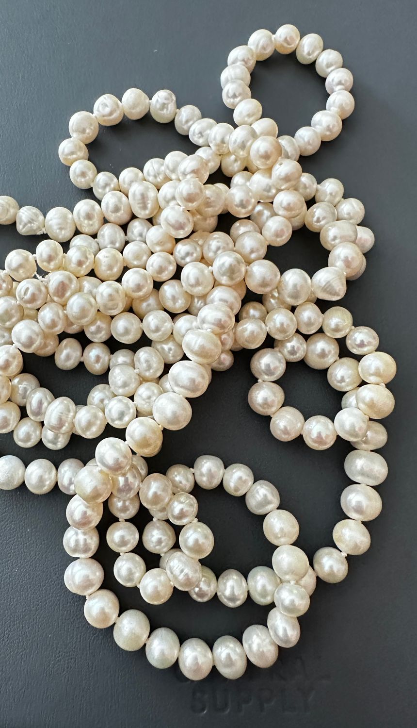 Vtg 60 Inch Freshwater Pearl Necklace