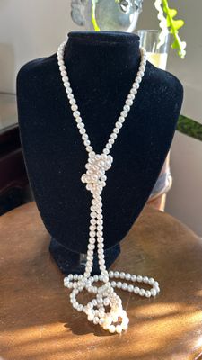 Vtg 64 Inch Freshwater Pearl Necklace