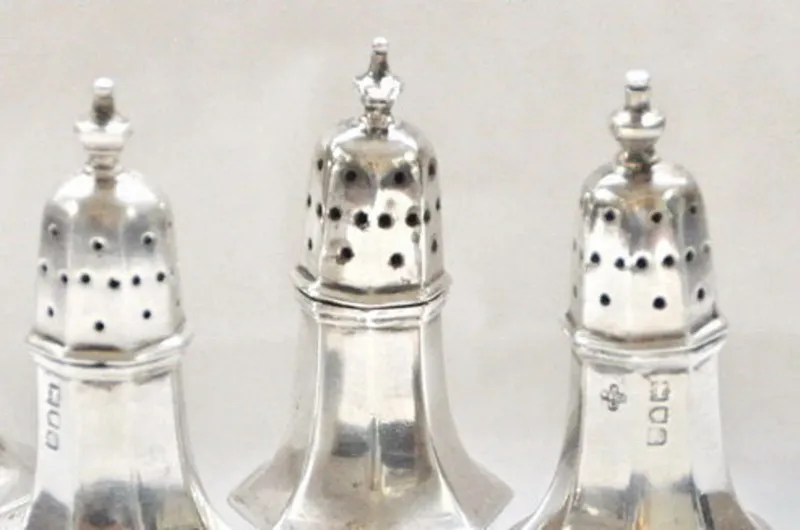 1893 Horace Woodward Sheffield Sterling Salt Pepper Shakers