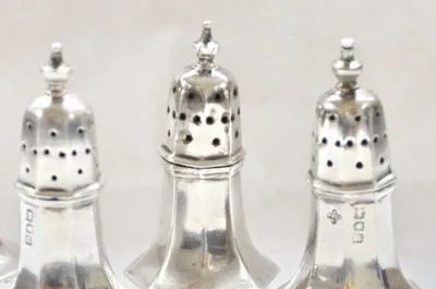 1893 Horace Woodward Sheffield Sterling Salt Pepper Shakers