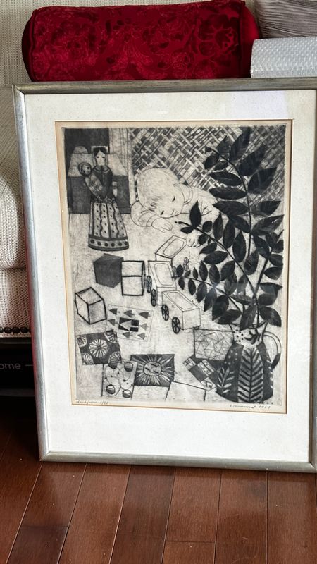 MCM Emilie Tomanova Sgd Ltd Ed Abstract Fantasy Framed Drypoint