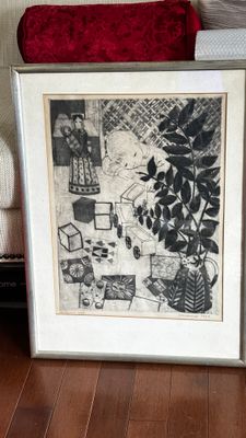 MCM Emilie Tomanova Sgd Ltd Ed Abstract Fantasy Framed Drypoint