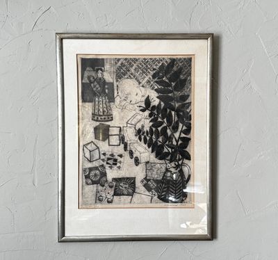 MCM Emilie Tomanova Sgd Ltd Ed Abstract Fantasy Framed Drypoint