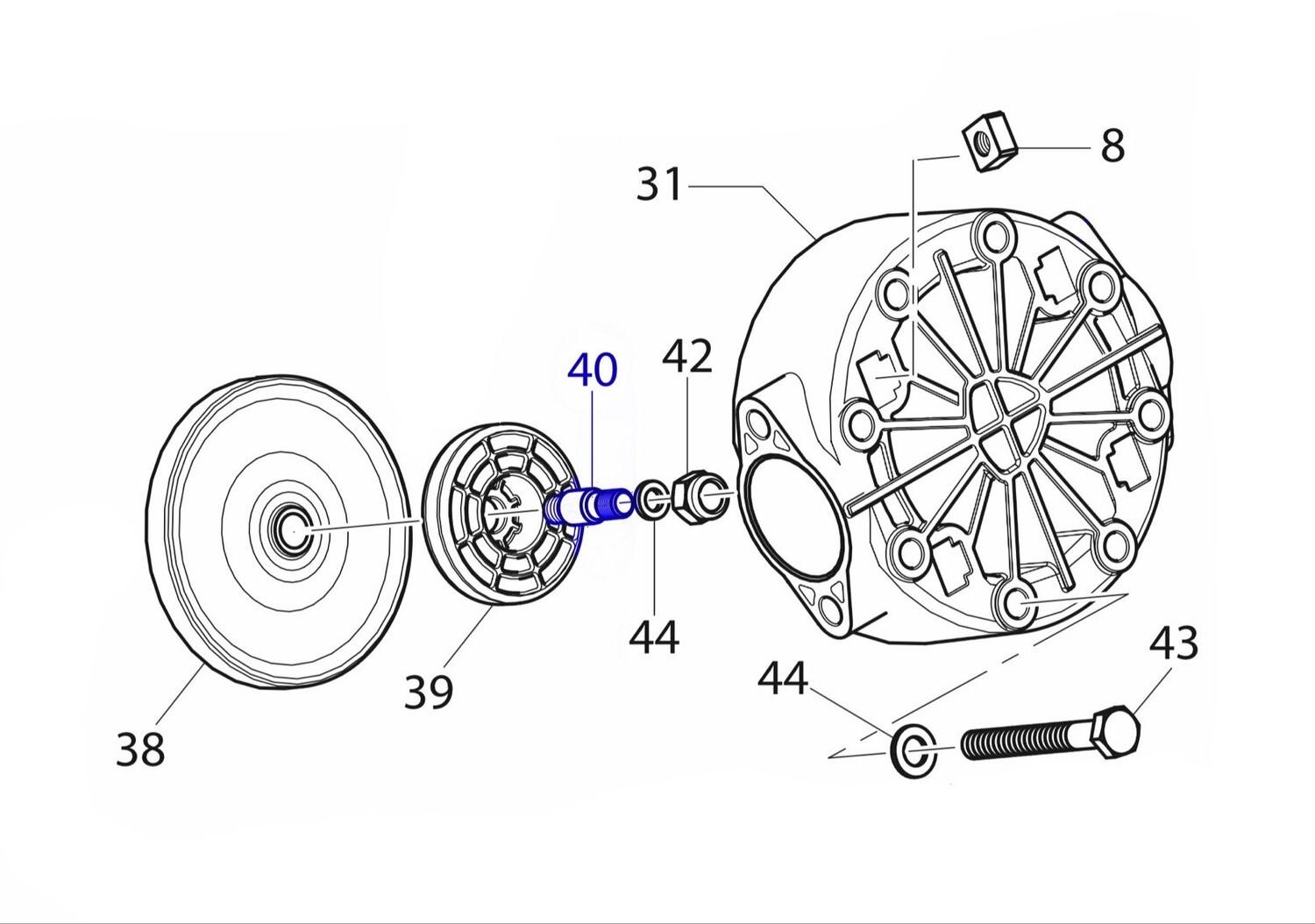 AR| [40] Hub pin AISI 316L {T220* (a)}