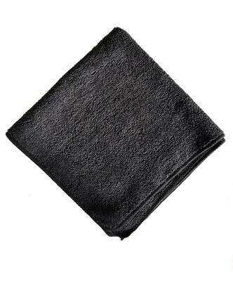 Towel | 16” x 16” Black Microfiber