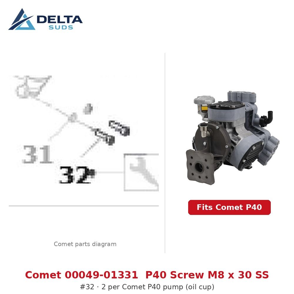 Comet P40 | [32] Screw M8x30 SS (00049-01331)