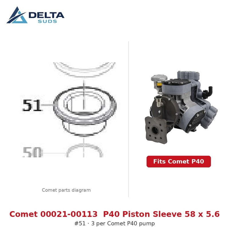 Comet P40 | [51] Piston Sleeve 58x5.6 (00021-00113)