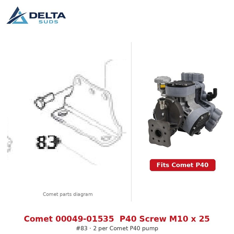 Comet P40 | [83] Screw M10x25 (00049-01535)