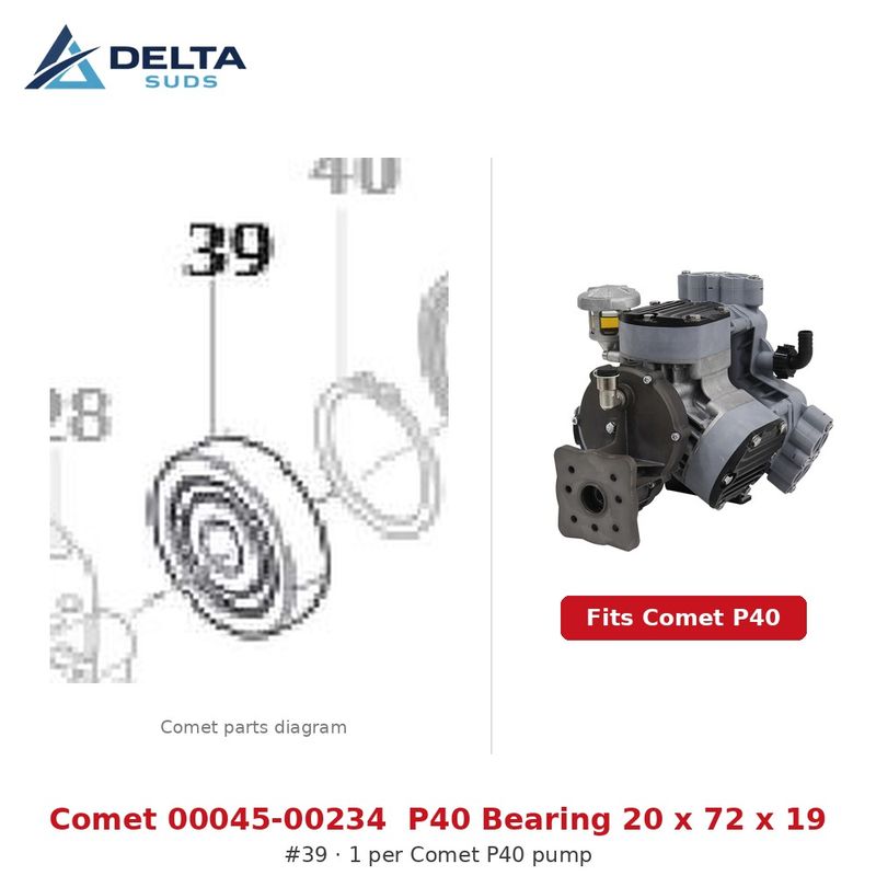 Comet P40 | [39] Bearing 20x72x19 (00045-00234)